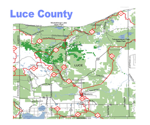 Luce County Snowmobiling Map, Newberry Snowmobiling Maps, Snowmobiling Maps